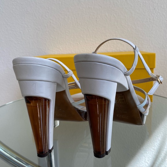 FENDI High Heeled Leather Sandals - Picture 6 of 8
